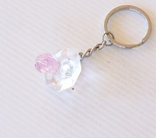 OLD BABY DUMMY PACIFIER PINK ACRYLIC KEYRING KEY CHAIN