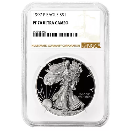 1997-P Proof $1 American Silver Eagle NGC PF70UC Brown Label