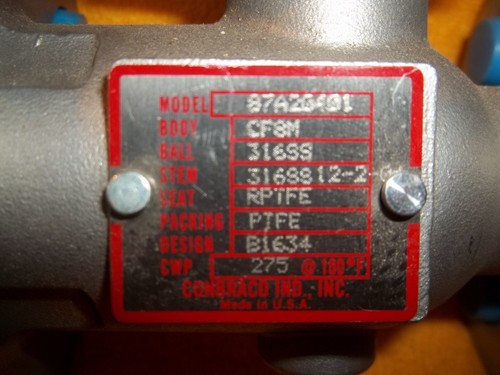 NEW Conbraco S/S Ball Valve Mod #87A20401 3/4" 150# R/F Flange CF8M Seat RPTFE * - Picture 2 of 5