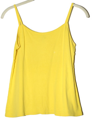 BKB Yellow Cotton Spaghetti Straps Tank Top Size M Made in Spain