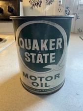 Vintage Replica Quaker  State Motor Oil Can Decor Top Open For Pins Pencils Etc.