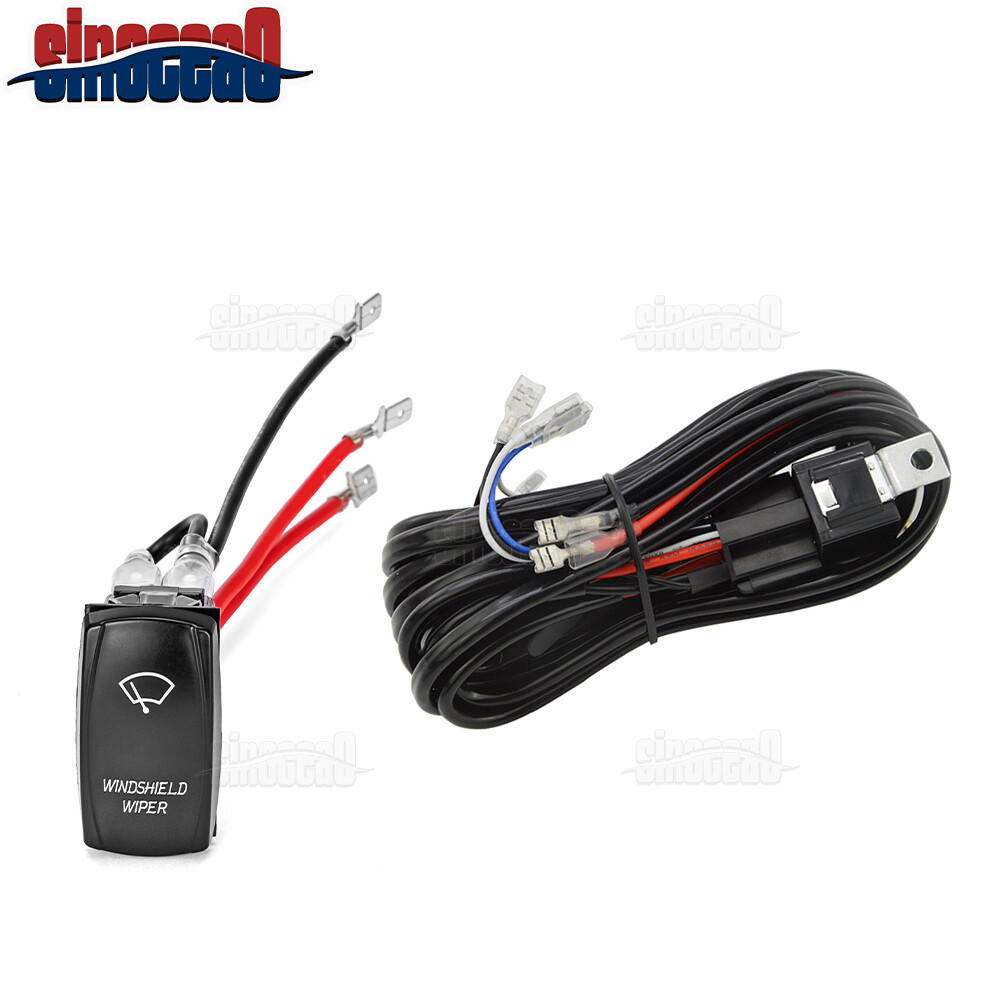 "WINDSHIELD WIPER" 2 LEAD Rocker Switch Wiring Harness Kits Fuse Relay