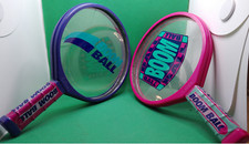 Boom Ball Cadaco set 2 rackets pink blue Rapid Mounting Finishing 1991