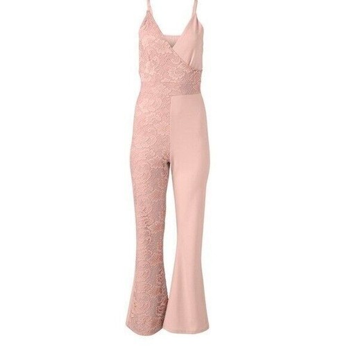 Venus Pink Lace Surplice Jumpsuit Size XS - Picture 5 of 15