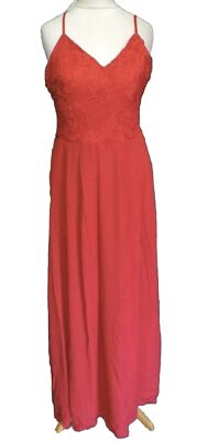 NWT AX Paris Sz 10 Red Spaghetti Strap Maxi Dress Prom Bridesmaid Formal Party