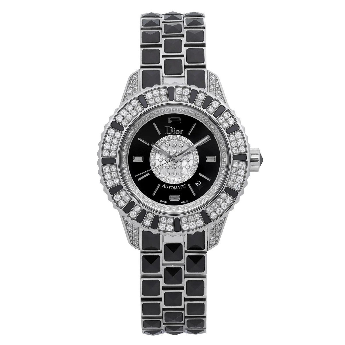 Dior Christal 33mm Steel Ceramic Diamond Black Dial Dior Christal 33mm Steel Ceramic Diamond Black Dial