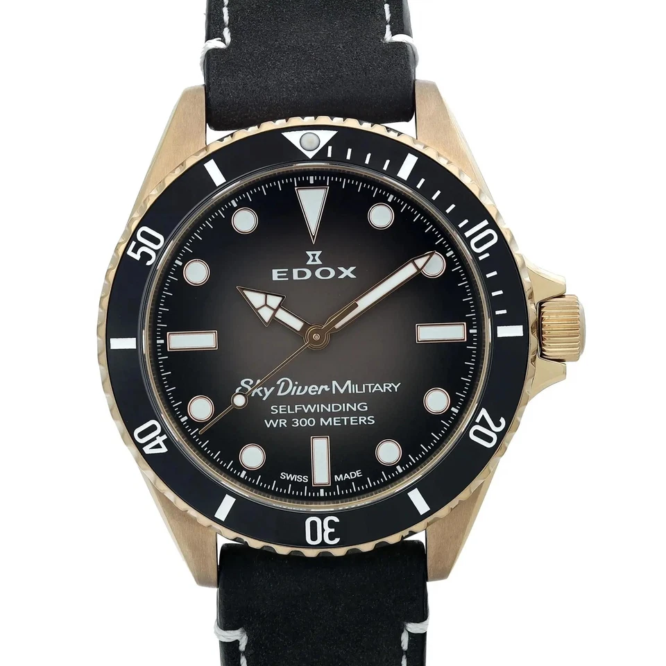 Edox SkyDiver 42mm Bronze Black Ombre Dial Automatic Men Watch 80115 BRZN NDR - Image 2 of 4