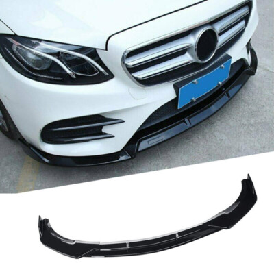 Gloss Black For 2016-2019 Benz E-Class Sport W213 E400 Front Splitter Bumper Lip