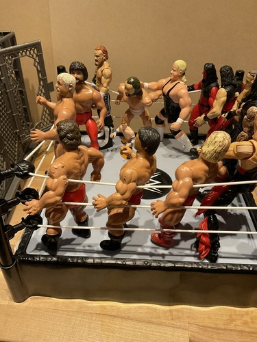 Lotto di 15 personaggi WWE con gabbia e WREKKIN 2010 Ring Arena - Foto 13 di 16