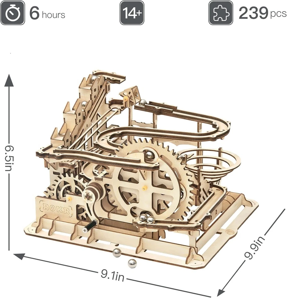 ROKR Marble Run Game Model 3D Wooden Puzzle Jigsaw Assembly Toy Gift for Child - Image 3 of 4
