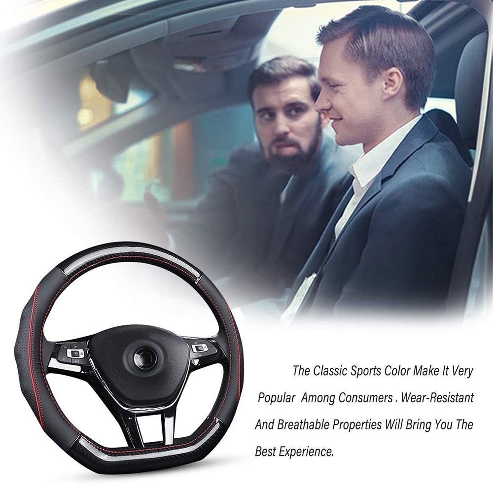 Leather Steering Wheel Cover For BYD Atto 3 2022 - Current | D-Shape 14.5-15inch