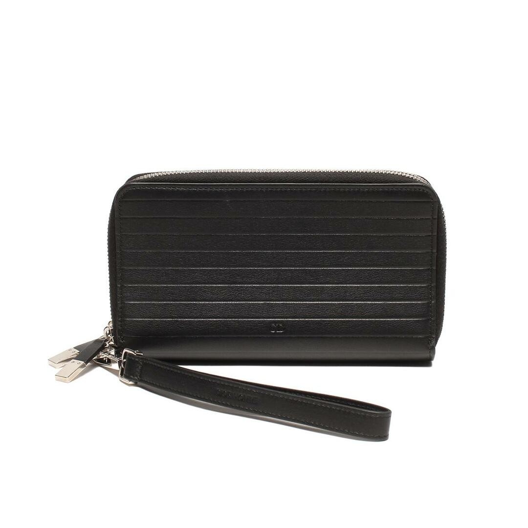 Dior Homme Men's Double Zipper Long Wallet with Distressed Leather Back