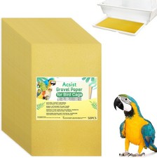 50PCS Gravel Paper for Bird Cage, 17 x 11 inch 17  x 11  -50PCS, Pale yellow