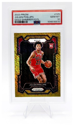 2023-24 Panini Prizm Julian Phillips #125 Gold Shimmer Prizm RC PSA GEM MT /10