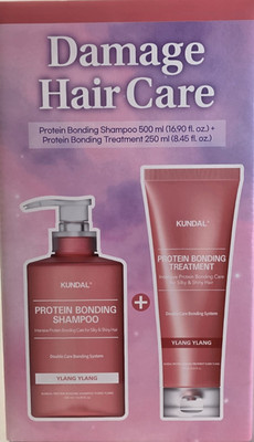 KUNDAL Protein Bonding Shampoo and Treatment Ylang Ylang 16.9 -8.45 oz New