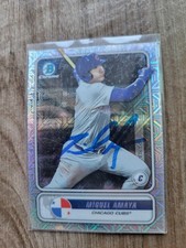 Miguel Amaya Signed 2020 Bowman Chrome Baseball Card Chicago Cubs STG-MA