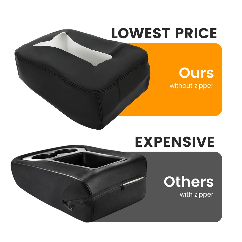 Para Chevy Silverado 1500 2500 2007 08-14 Cuero Apoyabrazos Consola Salto Asiento Cubierta Foto 3 de 4