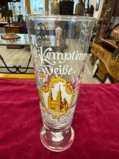 Vintage Andenkensglas Glas Alte Kemptener Wei&szlig;e Bierglas Brauhaus Allg&auml;u 23 cm