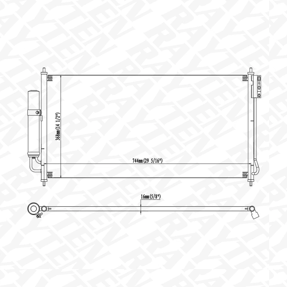 A/C Condenser for Nissan Murano 2003 2004 2005 2006 2007 92110CA000 92110CN000 - Image 2 of 4