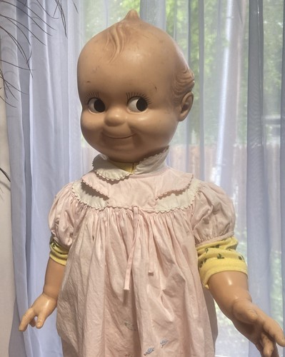 VINTAGE GROSSE 27 ZOLL KAMEE KEWPIE PUPPE 1966 EINIGE BESCHÄDIGUNGEN Fußrücken - Bild 2 von 18