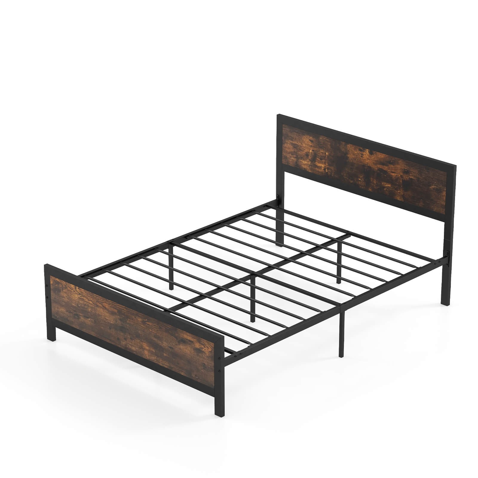 With Headboard & Footboard Metal Slats Support