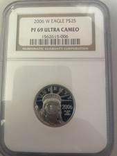 2006W $25 STATUE of LIBERTY 1/4 Oz. PLATINUM EAGLE NGC PR69 PROOF PF69 ULTRA CA 2735.88 per troy oz
