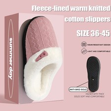 Womens Winter Plush Anti Slip Large Warm Bottom Indoor Slippers Warm Comfortable