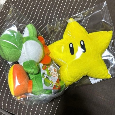 Super Mario ALL STAR COLLECTION stuffed Toy S Yoshi Star Set Of 2 NEW