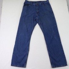 Key Jeans Mens 36x36 Fits 36x35 Blue Straight Leg