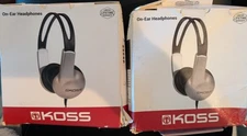 2x KOSS Stereo Headphones UR10 Silver And Black Tested NEW