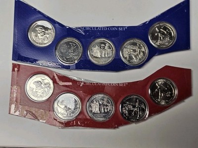 2016 p+d america the beautiful quarters full set 10 coin  in mint plastic L@@K