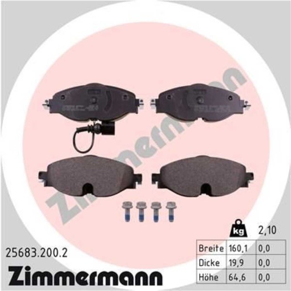 Zimmermann BremsbeläGe Vorne FüR VW Passat Variant Golf VII Skoda Octavia III-image