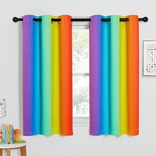 NICETOWN Rainbow Blackout Curtains, 42"x45" Set of 2 for Kids Bedroom/Nursery