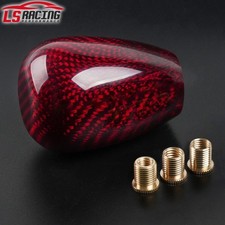 Red Jdm Universal Carbon Fiber Automatic Car Gear Shift Knob Shifter 5 6 Speed