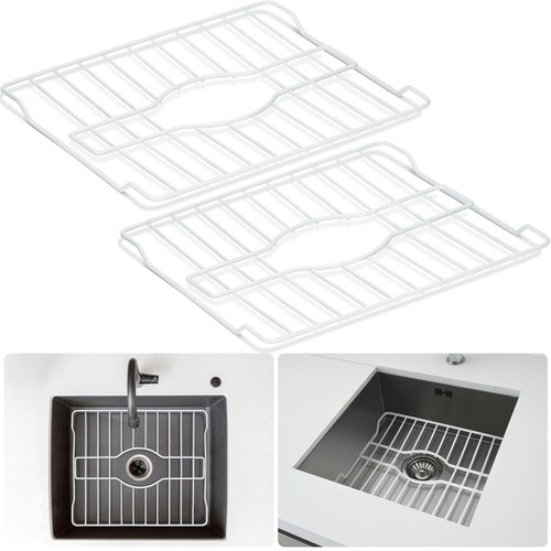 Sink Protectors for Kitchen Sink, 12" x 10" Metal Dish Drying Rack for Sink, ...