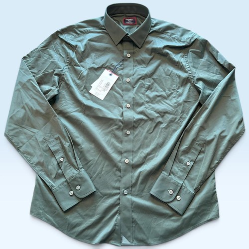 UNTUCKit Shirt Mens Medium Green Gironde Slim Fit Button Front Long Sleeve