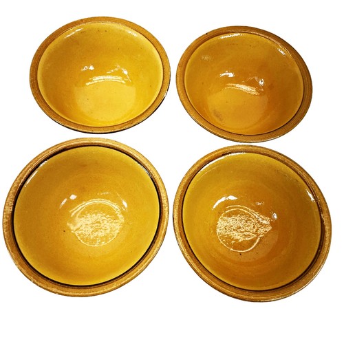 Soufflenheim rustico francese vintage Alsazia set 4 ciotole cereali terracotta margherita - Foto 2 di 8