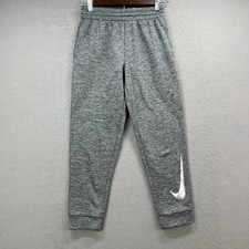 Nike Joggers Boys Medium Grey Therma-FIT Fleece Sweats Gym Athletic Sweatpants