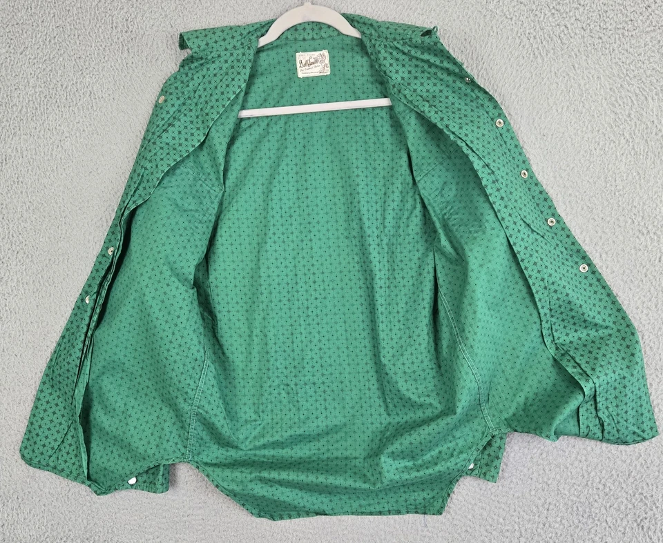 Camisa Dall Smith Vintage Western Pearl Cuello A Presión Para Hombre Talla 15/32 Verde Foto 3 de 4