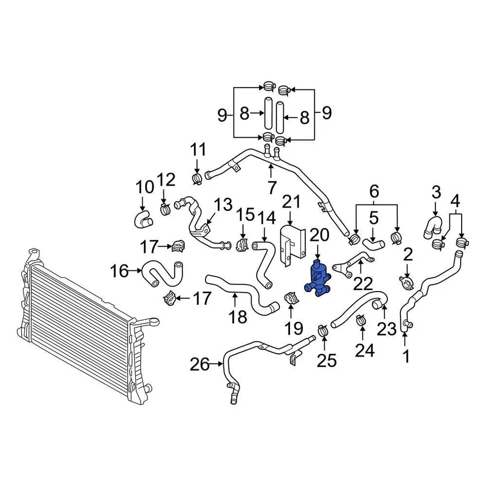 For Audi SQ7 2020-2024 Audi Engine Coolant Control Valve Foto 2 de 4