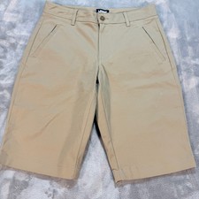 Lands End Women Cotton Blend Long Chino Shorts Khaki Size 0