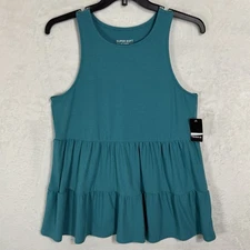 NWT Torrid Super Soft Ribbed Knit Babydoll Top 2 Size 2X High Neck Tank Teal