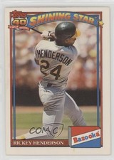 1991 Topps Bazooka Shining Stars Rickey Henderson #2 HOF 0e2x