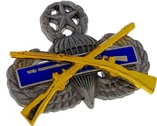 Airborne Expert Infantry EIB Master Jump Wing Badge Army Parachutist Rifle Pin