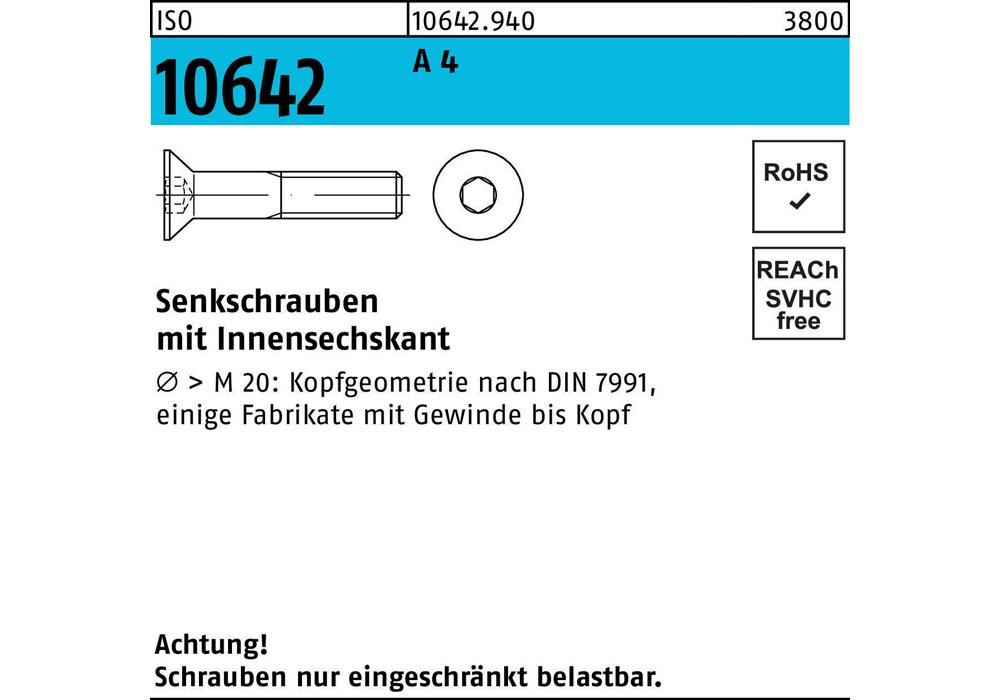 Измерительный прибор Reyher ISO 10642 Innensechskant M 20 x 150 A 4