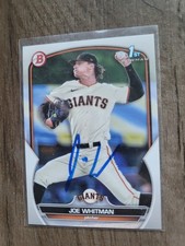 Joe Whitman Signed 2023 Bowman Draft Baseball Card Giants #BD-98
