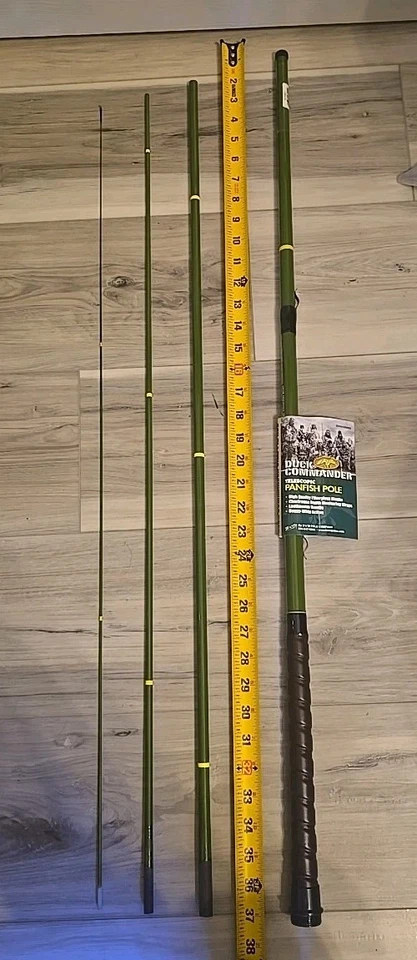 Удилище B&M Duck Commander 11 футов телескопическое из стекловолокна для мелкой рыбы 4 секции постоянный ток - Изображение 4 из 4