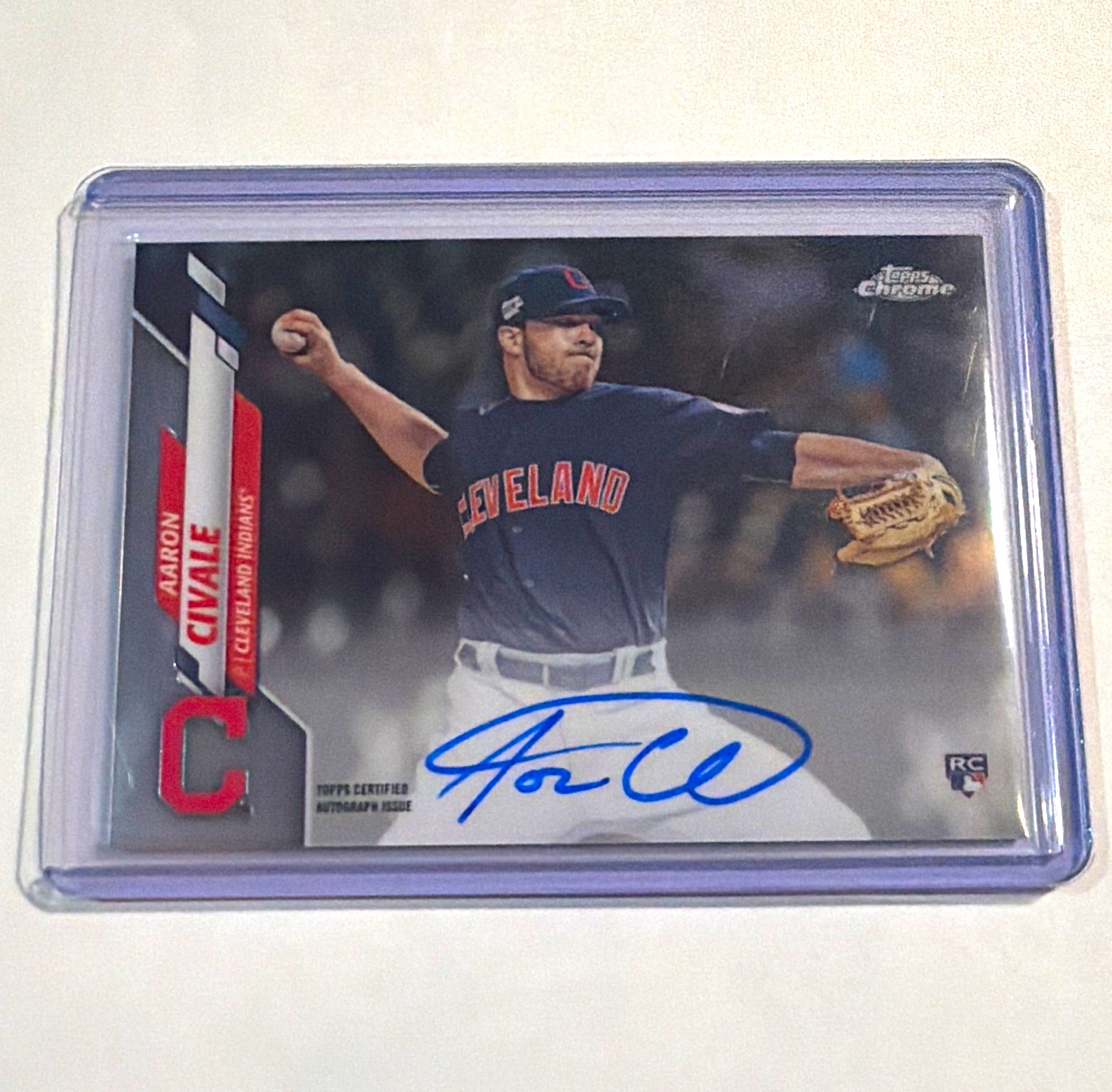 Topps 2020 Topps Chrome Rookie Autograph Aaron Civale RC Auto RA-AC Indians