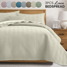 Lightweight Bedspread Set Embossed Quilt Bedding Sets Reversible Coverlet Throw