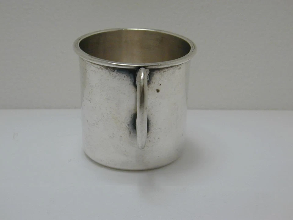 Taza bebé esterlina vintage Sanborns Tina plata 925 México inscrita pesada sólida Foto 4 de 4